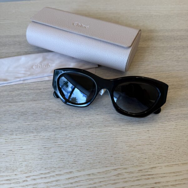 Chloe Black Shiny Acetate Sunglasses