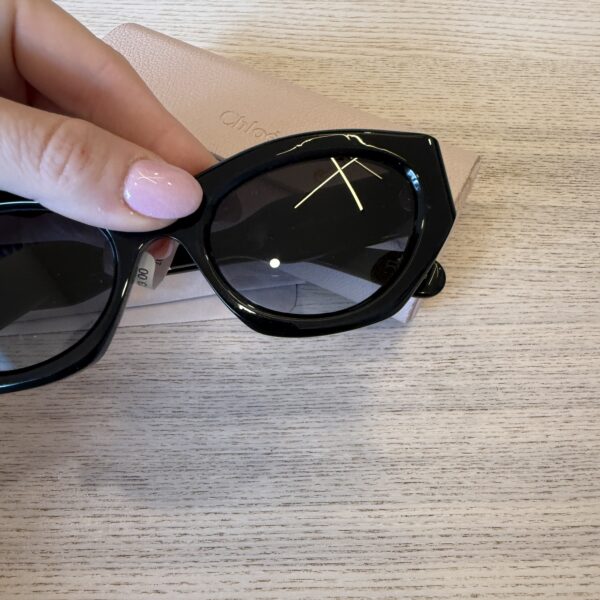 Chloe Black Shiny Acetate Sunglasses