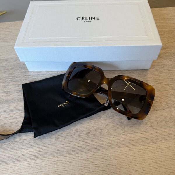 Celine 3 Dots Square Sunglasses Brown