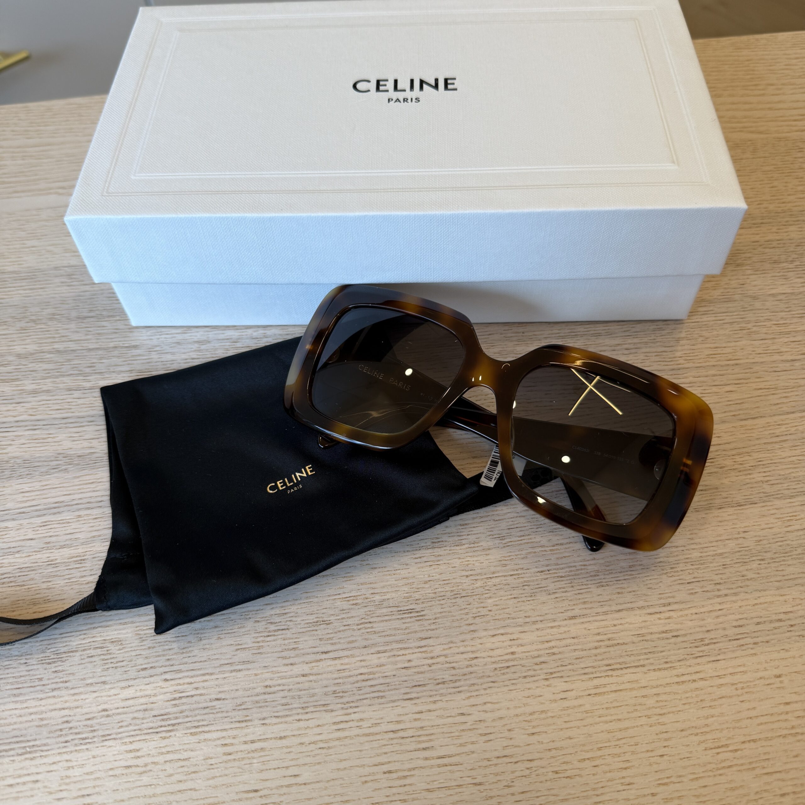 Celine 3 Dots Square Sunglasses Brown