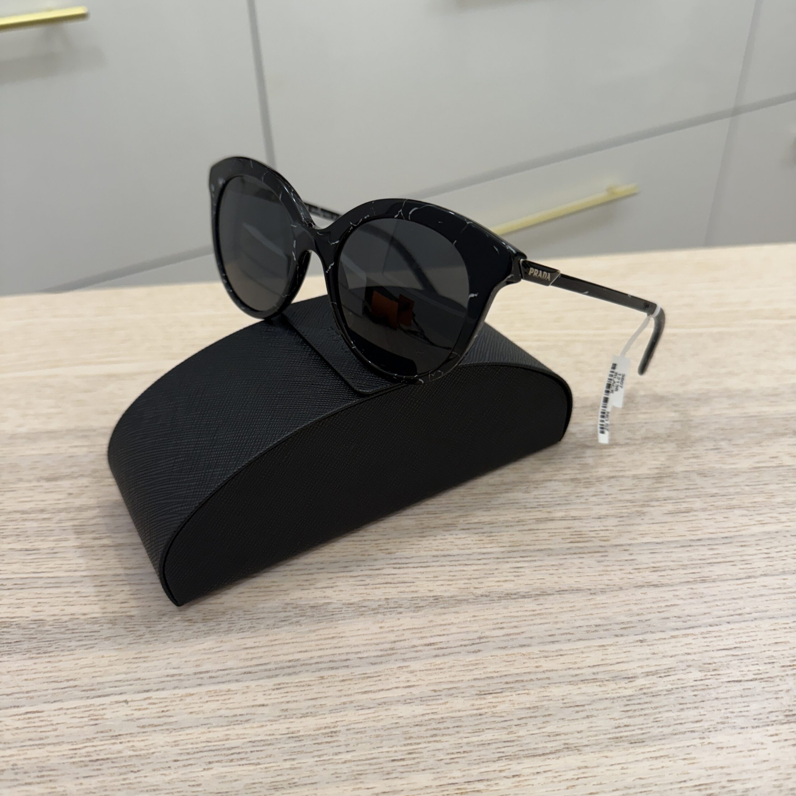 Prada Black Marble and Dark Grey PR 02YSF Sunglasses