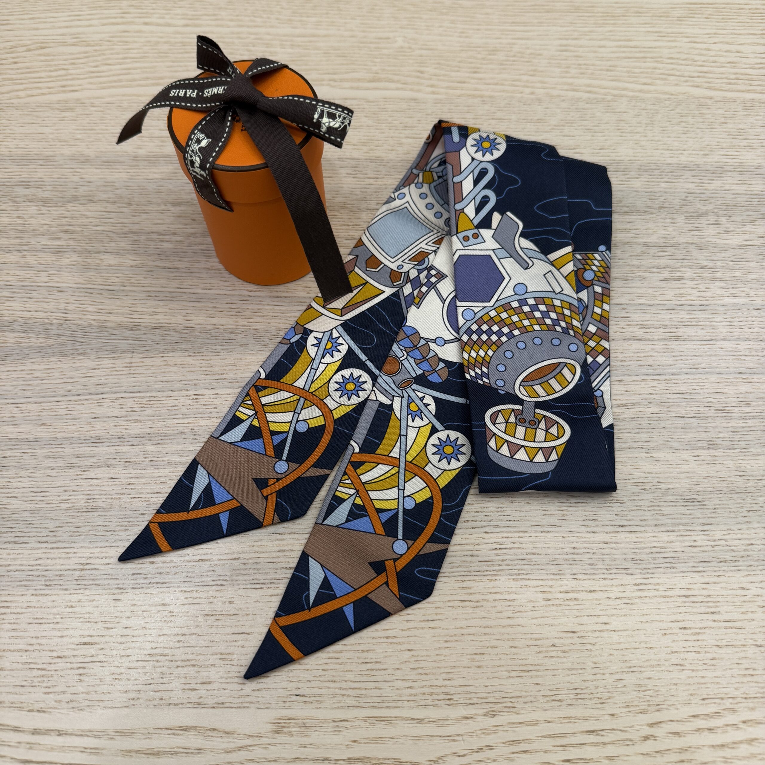 Hermes Multicolor Silk Twilly