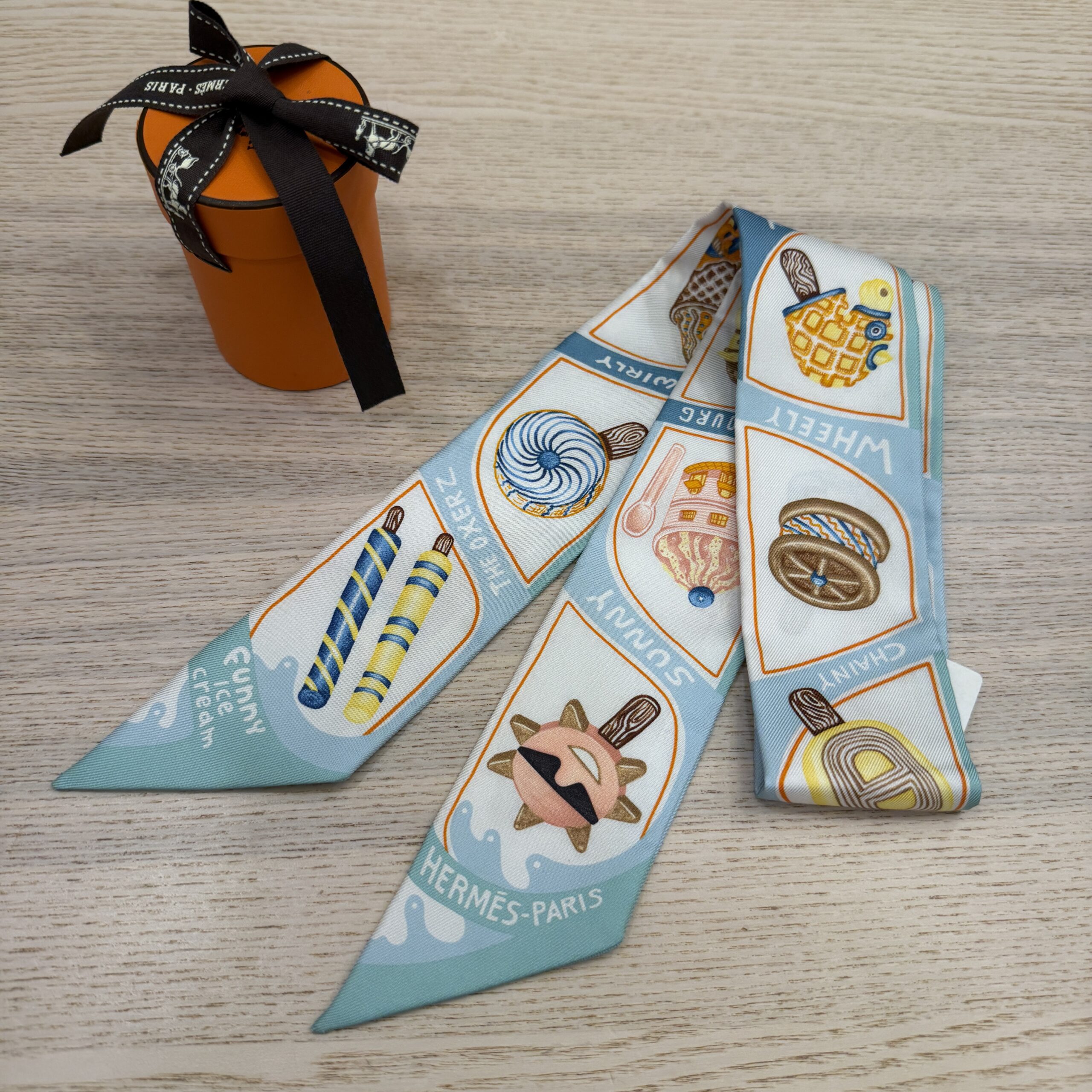 Hermes Multicolor Silk Twilly