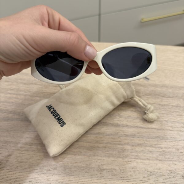 Jacquemus The Ovalo Sunglasses White and Yellow Gold