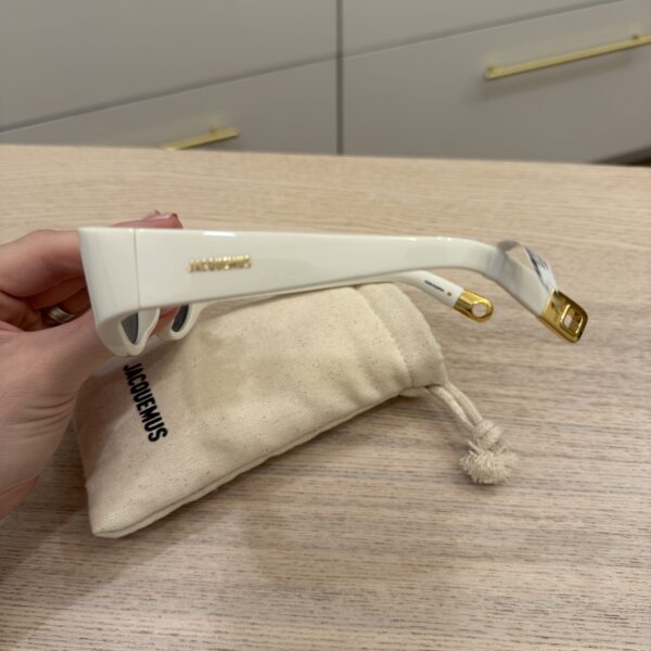 Jacquemus The Ovalo Sunglasses White and Yellow Gold