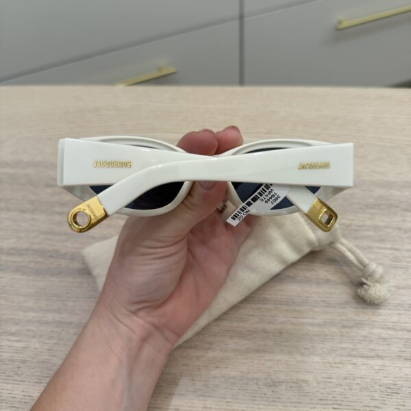 Jacquemus The Ovalo Sunglasses White and Yellow Gold