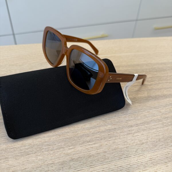 Celine Shiny Light Brown Bold 3 Dots Sunglasses