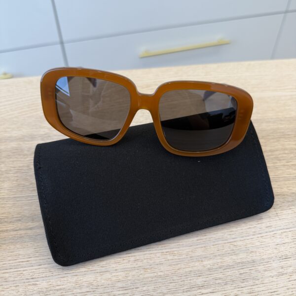 Celine Shiny Light Brown Bold 3 Dots Sunglasses