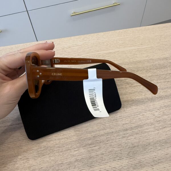 Celine Shiny Light Brown Bold 3 Dots Sunglasses