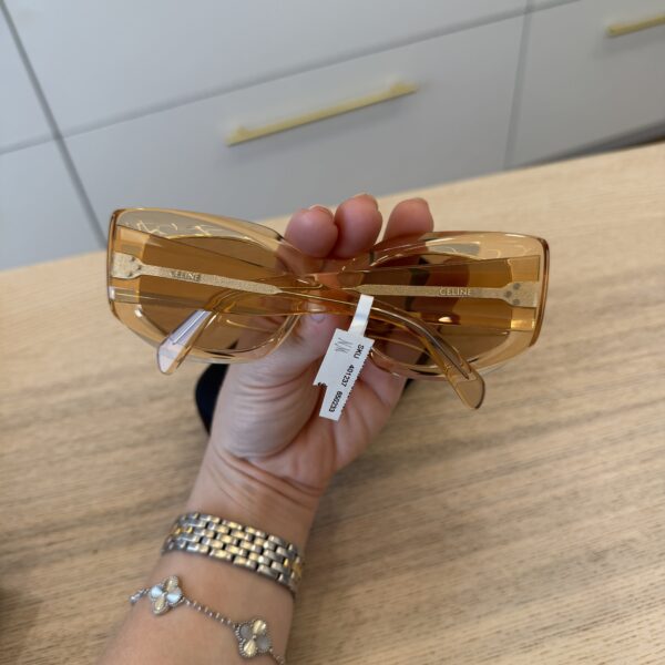 Celine Shiny Orange Bold 3 Dots Sunglasses