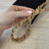 Chanel Shiny Lambskin Quilted Chain Around Flap Bag Beige