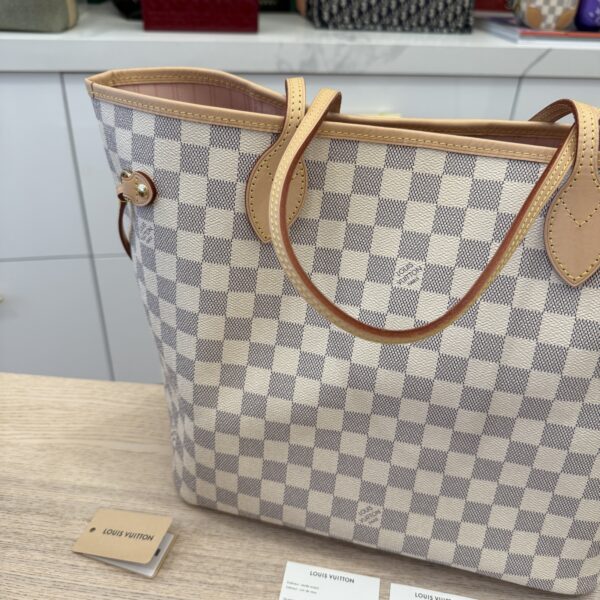 Louis Vuitton Damier Azur Neverfull MM NM Rose Ballerine