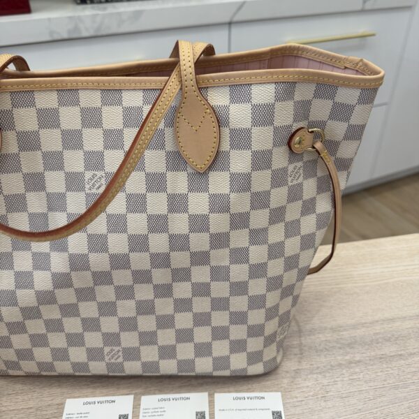 Louis Vuitton Damier Azur Neverfull MM NM Rose Ballerine
