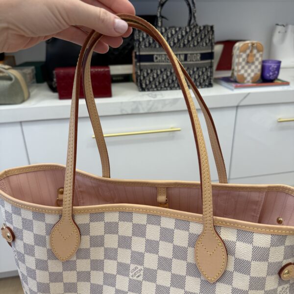 Louis Vuitton Damier Azur Neverfull MM NM Rose Ballerine