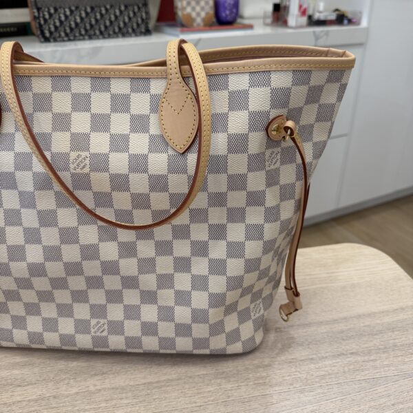Louis Vuitton Damier Azur Neverfull MM NM Rose Ballerine