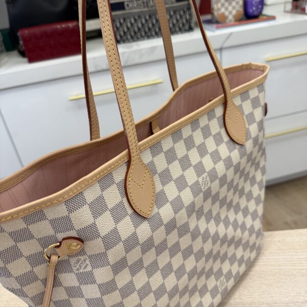 Louis Vuitton Damier Azur Neverfull MM NM Rose Ballerine