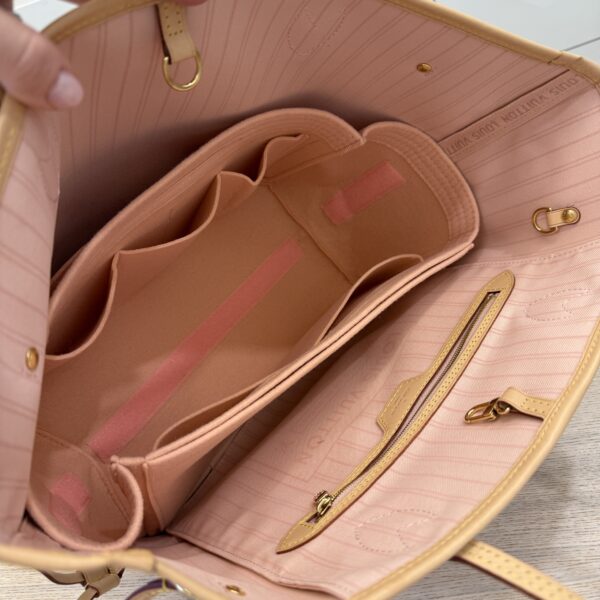 Louis Vuitton Damier Azur Neverfull MM NM Rose Ballerine