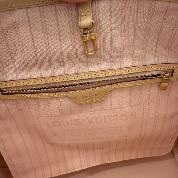 Louis Vuitton Damier Azur Neverfull MM NM Rose Ballerine