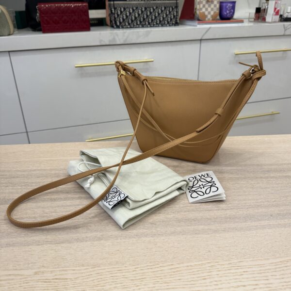 Loewe Mini Hammock Hobo bag in classic calfskin Warm Desert Gold Hardware