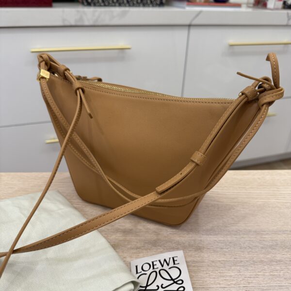 Loewe Mini Hammock Hobo bag in classic calfskin Warm Desert Gold Hardware