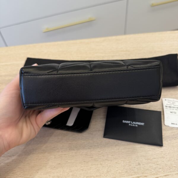 Saint Laurent Loulou Toy Puffer Pouch Clutch Bag Black SHW