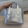 Sophia Webster Tamsin Mini Metallic Leather Tote Bag Silver