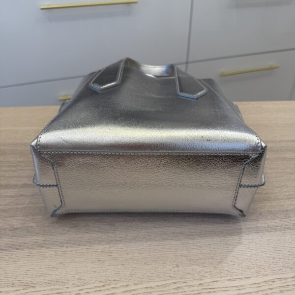 Sophia Webster Tamsin Mini Metallic Leather Tote Bag Silver