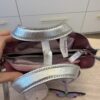 Sophia Webster Tamsin Mini Metallic Leather Tote Bag Silver