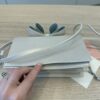 MACH & MACH La Cadeau Small Bow Leather Clutch Bag Pearl