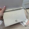 MACH & MACH La Cadeau Small Bow Leather Clutch Bag Pearl