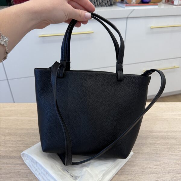 The Row Park Tote Small in Lux Grained Calfskin Black