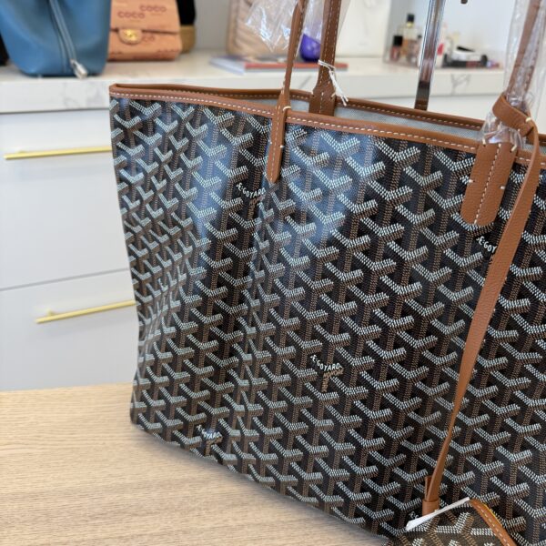 Goyard Goyardine Saint Louis PM Black and Tan Leather