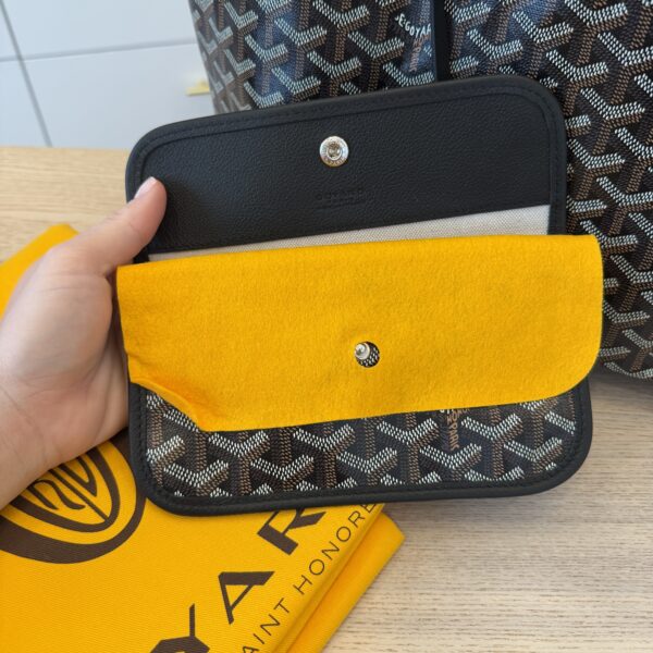Goyard Goyardine Saint Louis PM Black and Black Leather