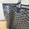 Goyard Goyardine Saint Louis PM Black and Black Leather
