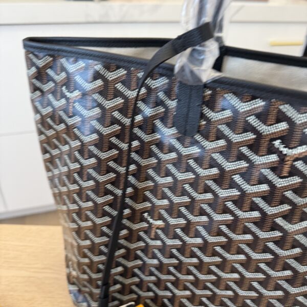 Goyard Goyardine Saint Louis PM Black and Black Leather