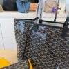 Goyard Goyardine Saint Louis PM Black and Black Leather