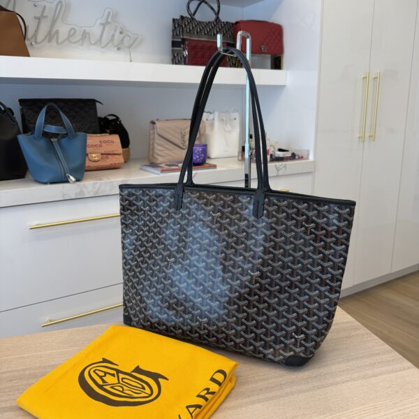 Goyard Goyardine Artois MM Black and Black Leather
