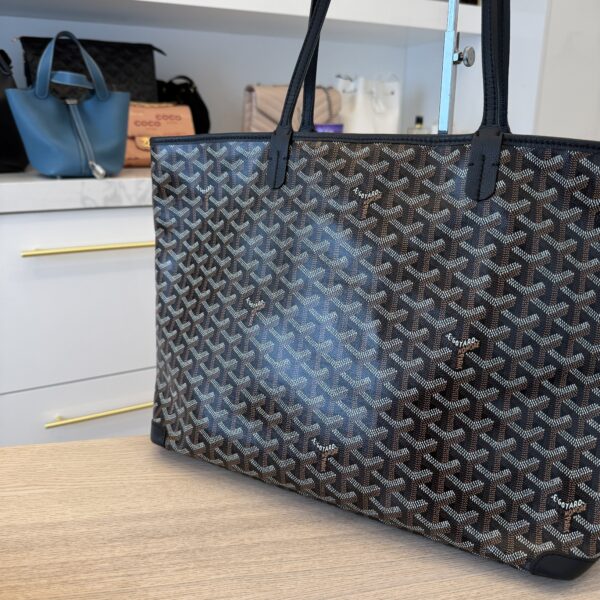 Goyard Goyardine Artois MM Black and Black Leather