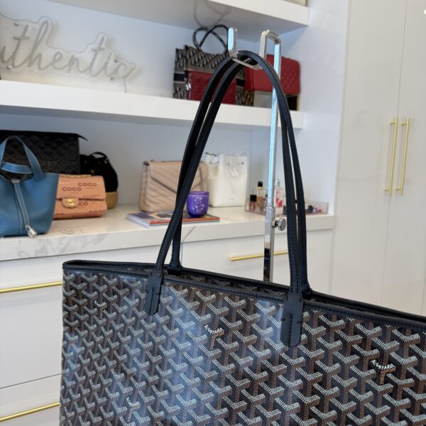 Goyard Goyardine Artois MM Black and Black Leather