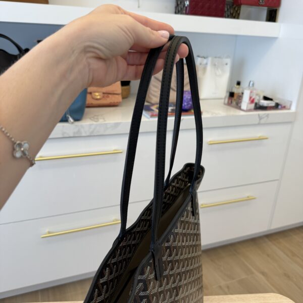Goyard Goyardine Artois MM Black and Black Leather