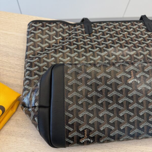 Goyard Goyardine Artois MM Black and Black Leather