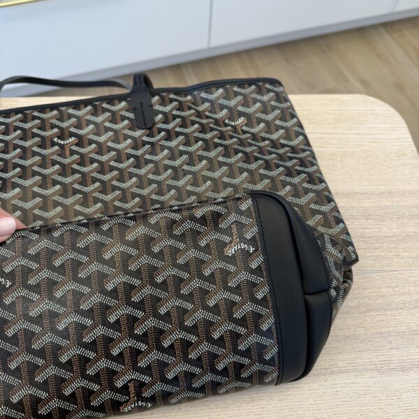 Goyard Goyardine Artois MM Black and Black Leather
