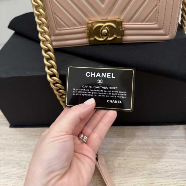 Chanel Light Iridescent Chevron Small Boy Bag Gold Hardware