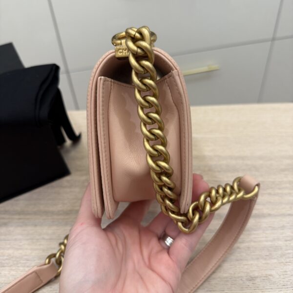 Chanel Light Iridescent Chevron Small Boy Bag Gold Hardware