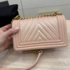 Chanel Light Iridescent Chevron Small Boy Bag Gold Hardware