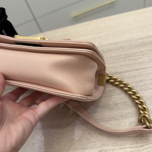 Chanel Light Iridescent Chevron Small Boy Bag Gold Hardware