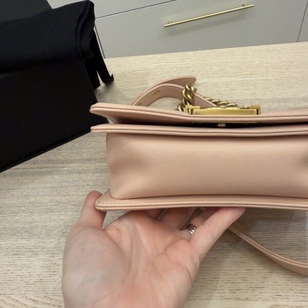 Chanel Light Iridescent Chevron Small Boy Bag Gold Hardware