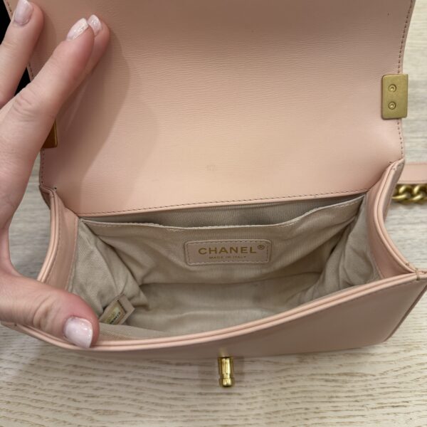 Chanel Light Iridescent Chevron Small Boy Bag Gold Hardware