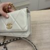 Chanel Lambskin Quilted Chanel 19 Wallet On Chain WOC White