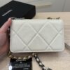 Chanel Lambskin Quilted Chanel 19 Wallet On Chain WOC White